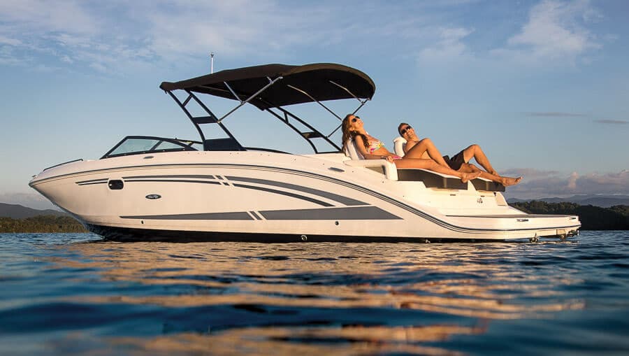 Bow lounge aboard an Earth Blue Charters vessel