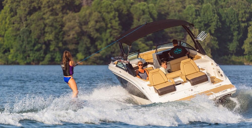 Charter boat at golden hour on the water